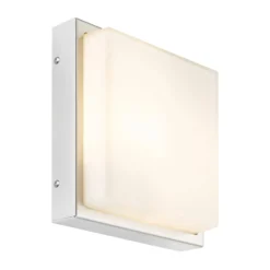LED-ulkoseinävalaisin 046, ruostumaton teräs, lasi, 25 x 25 cm
