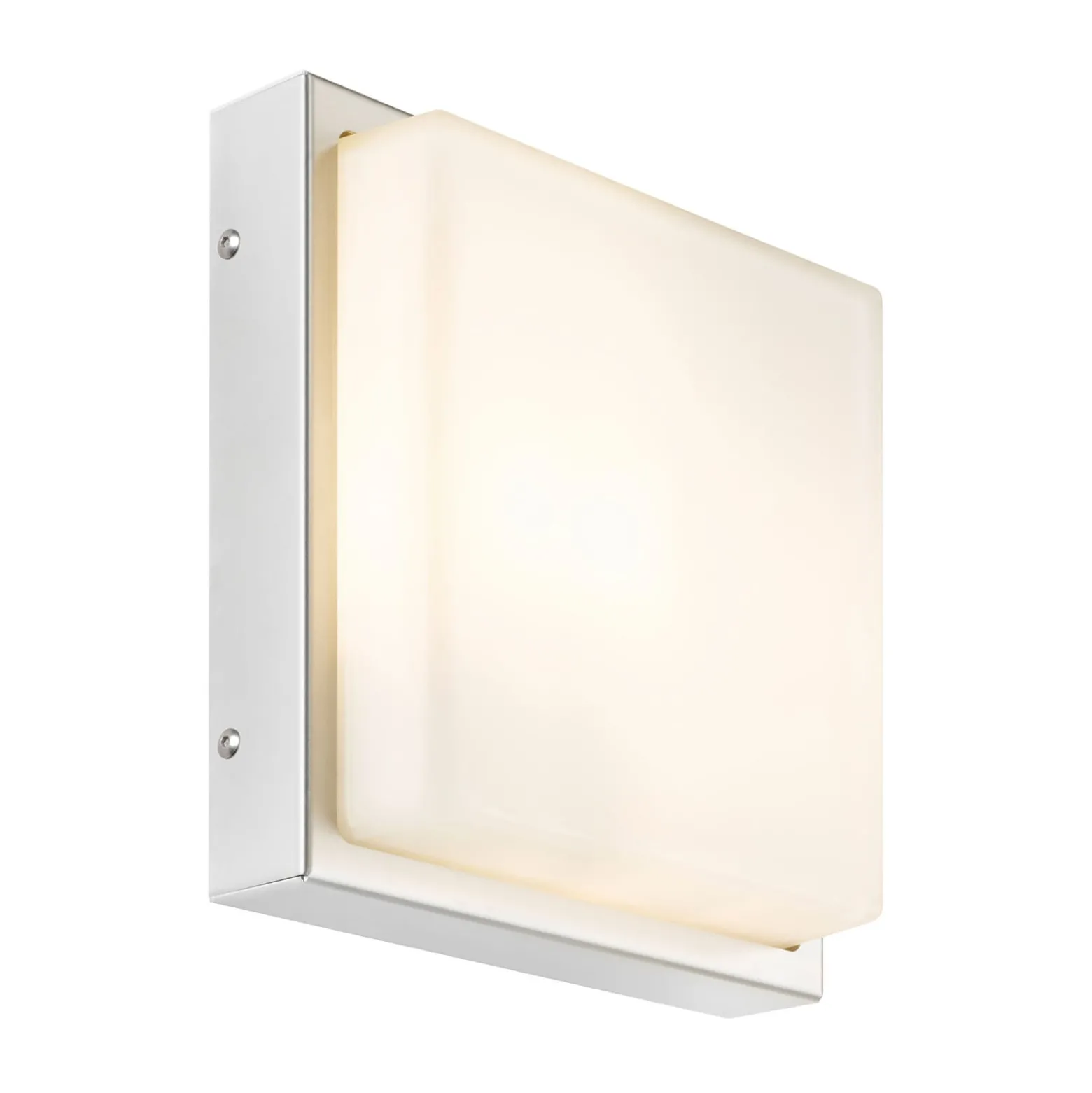 LED-ulkoseinävalaisin 046, ruostumaton teräs, lasi, 25 x 25 cm