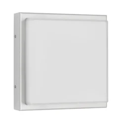 LED-ulkoseinävalaisin 046, ruostumaton teräs, lasi, 25 x 25 cm