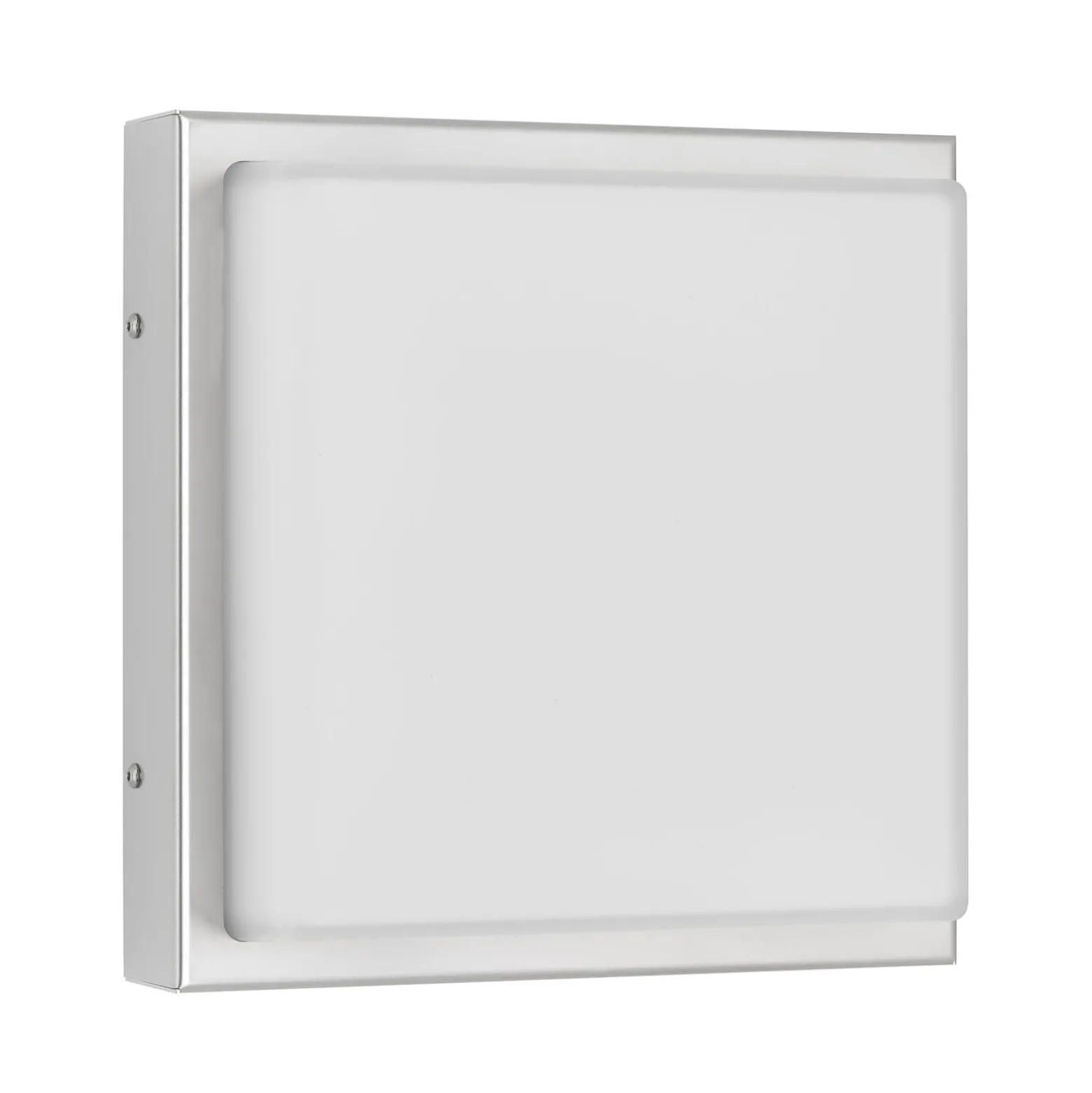 LED-ulkoseinävalaisin 046, ruostumaton teräs, lasi, 25 x 25 cm