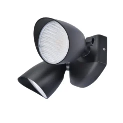LED-ulkoseinävalaisin SHRIMP, musta, 20 W, 2-lamppuinen, IP54