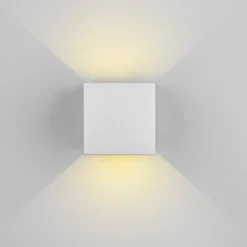 LED-ulkoseinävalaisin Talent, titaaninvärinen, leveys 10 cm, anturi
