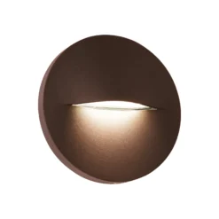 LED-ulkoseinävalaisin Vita, ruosteenruskea, Ø 14 cm