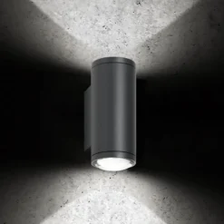 LED-ulkoseinävalaisin 5156, 2 x 9 W, ylös & alas, grafiitti, alumiini