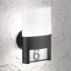 LED-ulkoseinävalo Diego, musta, talon numeron valo