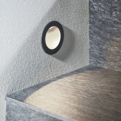 LED upotettava seinävalaisin Pordis, IP65, pyöreä