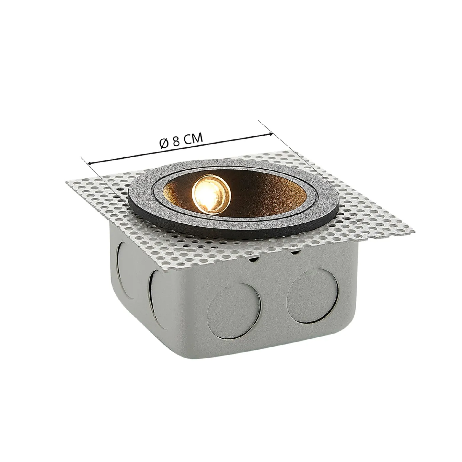 LED upotettava seinävalaisin Pordis, IP65, pyöreä