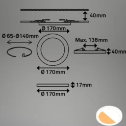 LED uppoasennusvalaisin 7609 3,000K/4,000K Ø 17 cm