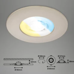 LED-uppokohdevalo 7605 IP44 3x, CTS, mattanikkeli