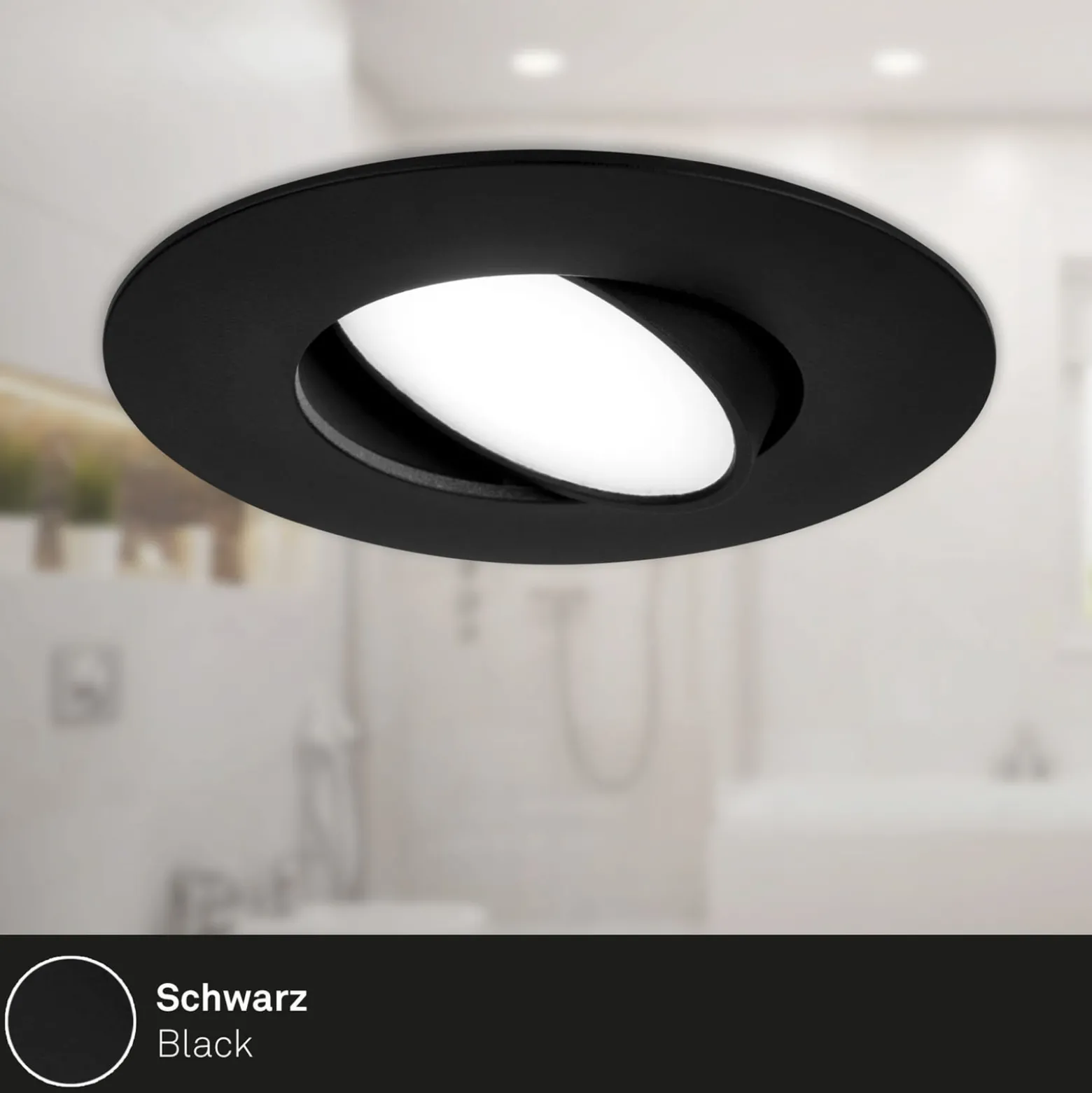 LED-uppokohdevalo 7597 3x, IP65, 4 000 K, musta