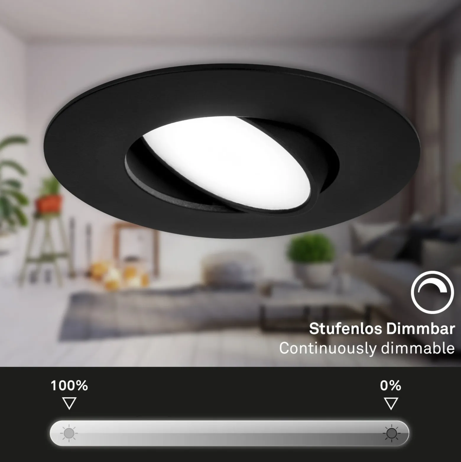 LED-uppokohdevalo 7597 3x, IP65, 4 000 K, musta