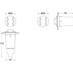 LED-uppovalaisin Aldo 2L musta/kirkas 3 000 K