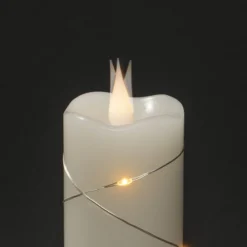 LED-vahakynttilä kermanvärinen vaalea väri meripihka 15,2 cm