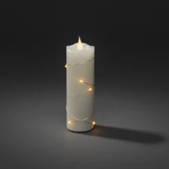 LED-vahakynttilä kermanvärinen vaalea väri meripihka 15,2 cm