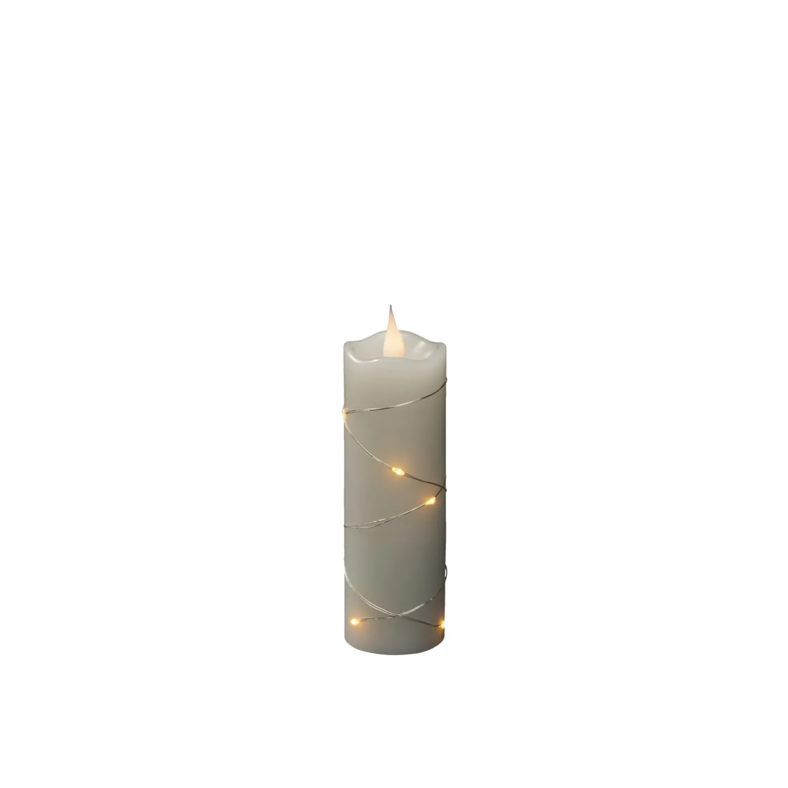 LED-vahakynttilä kermanvärinen vaalea väri meripihka 15,2 cm