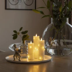 LED-vahakynttilä kermanvärinen vaalea väri meripihka 15,2 cm