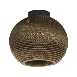LEDVANCE kattovalaisin Pallo, Ø 26 cm, ruskea, aaltopahvi, E27