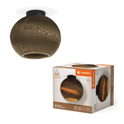 LEDVANCE kattovalaisin Pallo, Ø 26 cm, ruskea, aaltopahvi, E27