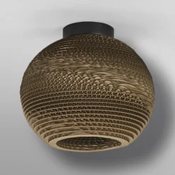 LEDVANCE kattovalaisin Pallo, Ø 26 cm, ruskea, aaltopahvi, E27