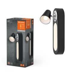 LEDVANCE LED-seinävalaisin Neptune, 1 spotti, kytkin, musta