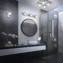 LEDVANCE LED-seinävalaisin Orbis Flame, 3-valo, kromi, IP44