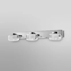LEDVANCE LED-seinävalaisin Orbis Flame, 3-valo, kromi, IP44