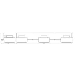 LEDVANCE LED-seinävalaisin Orbis Flame, 3-valo, kromi, IP44
