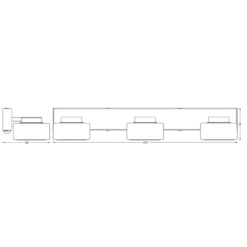 LEDVANCE LED-seinävalaisin Orbis Flame, 3-valo, musta, IP44