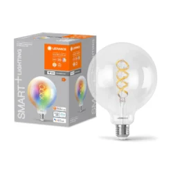 LEDVANCE SMART+ WiFi E27 4.8W kirkas G125 RGB CCT LEDVANCE SMART+ WiFi E27 4.8W