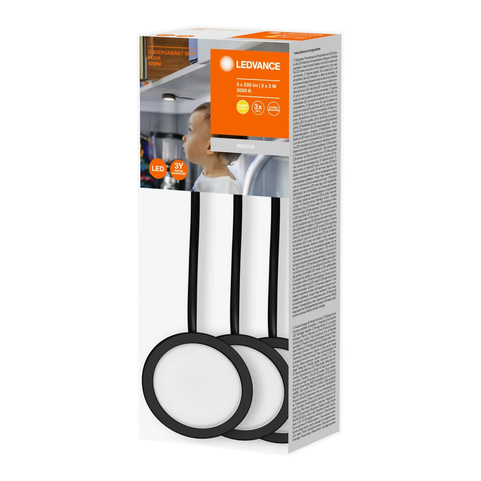 LEDVANCE Undercabinet Puck-LEDkalustevalo 3x musta