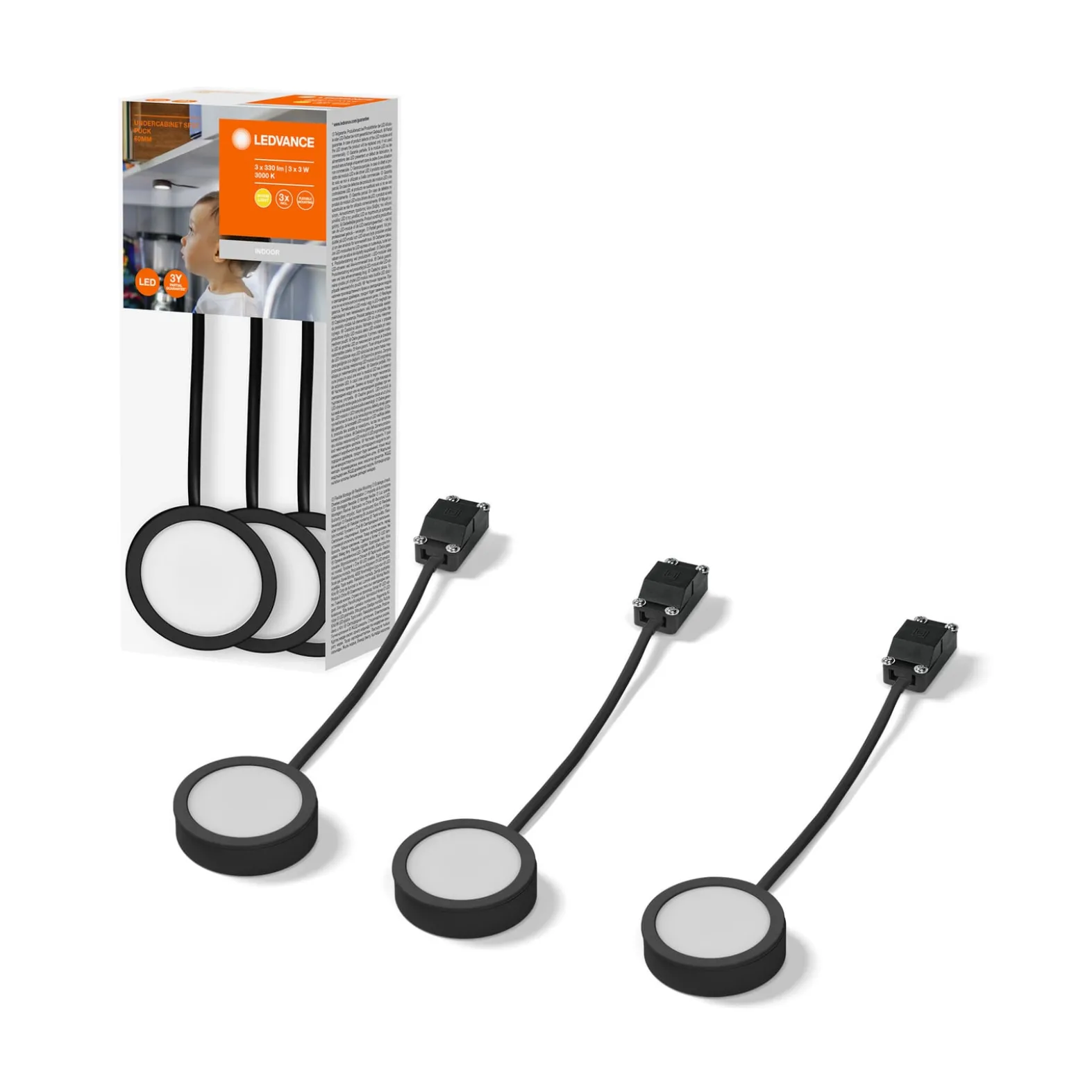 LEDVANCE Undercabinet Puck-LEDkalustevalo 3x musta