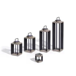 Les Jardins LED-aurinkolamppu Teckalu, harmaa/musta, 60 cm