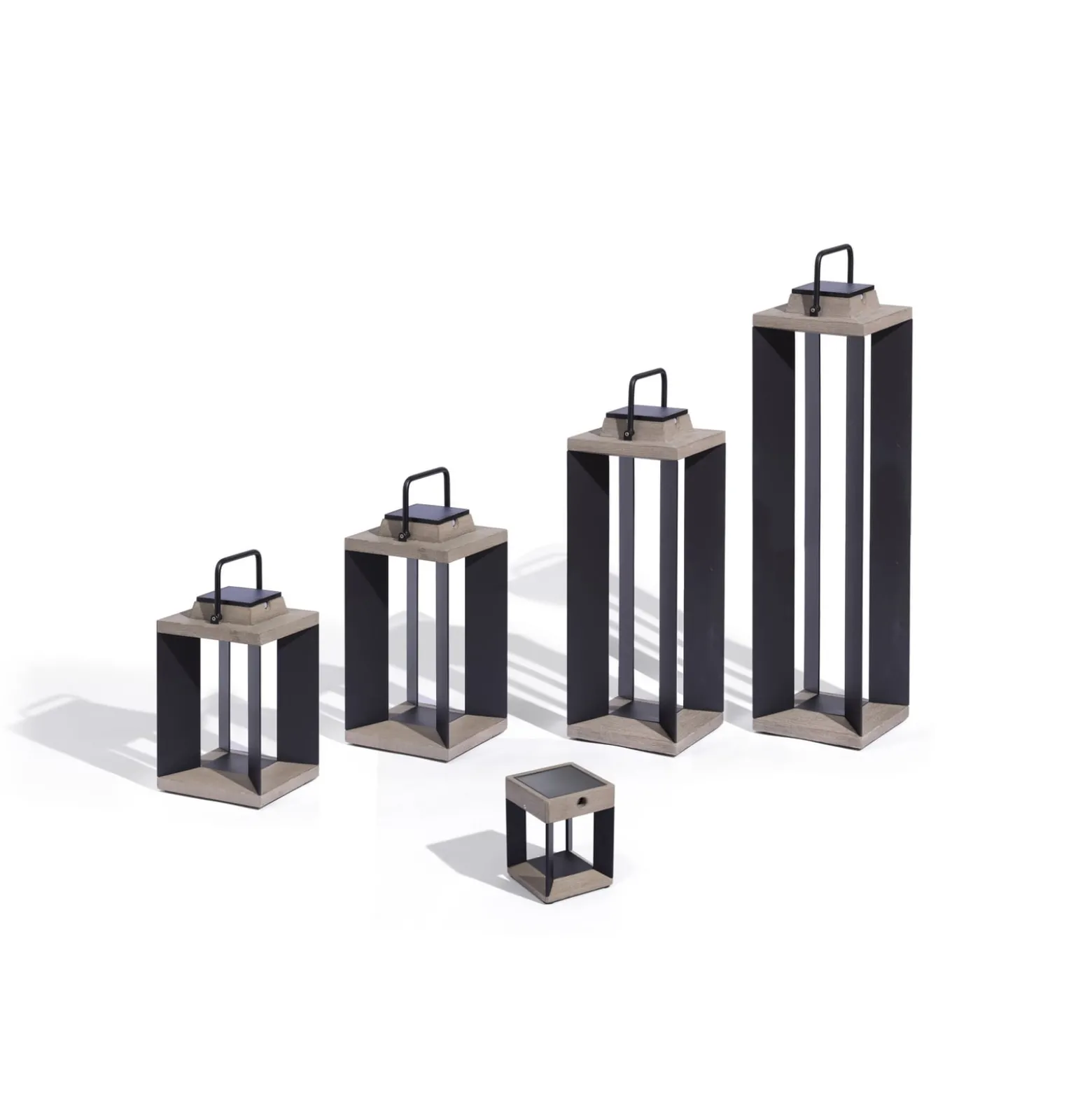 Les Jardins LED-aurinkolamppu Teckalu, harmaa/musta, 60 cm