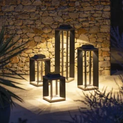 Les Jardins LED-aurinkolamppu Teckalu, harmaa/musta, 60 cm