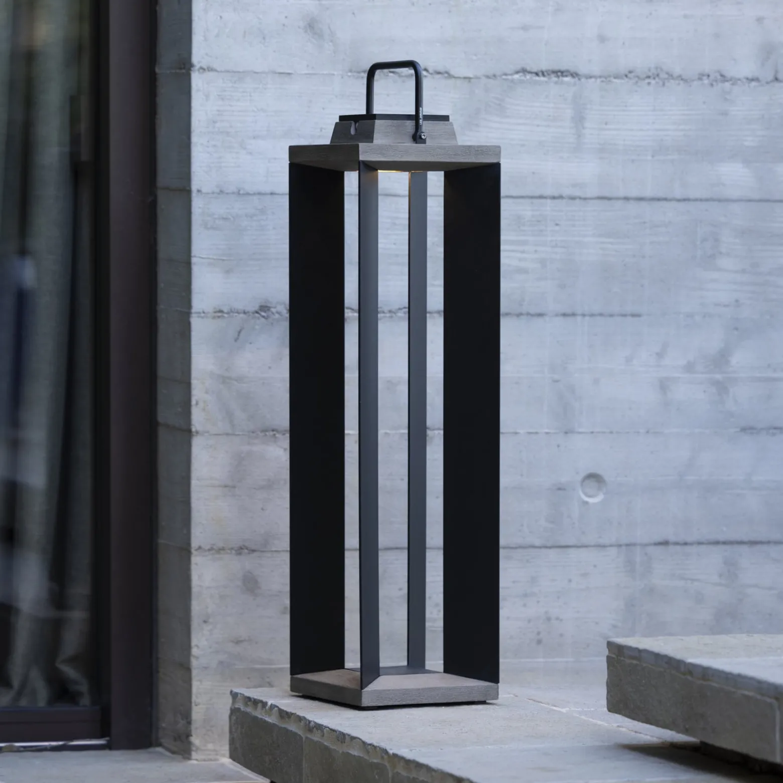 Les Jardins LED-aurinkolamppu Teckalu, harmaa/musta, 60 cm