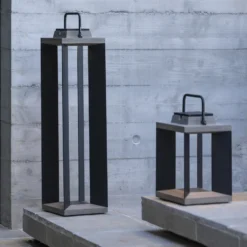 Les Jardins LED-aurinkolamppu Teckalu, harmaa/musta, 60 cm