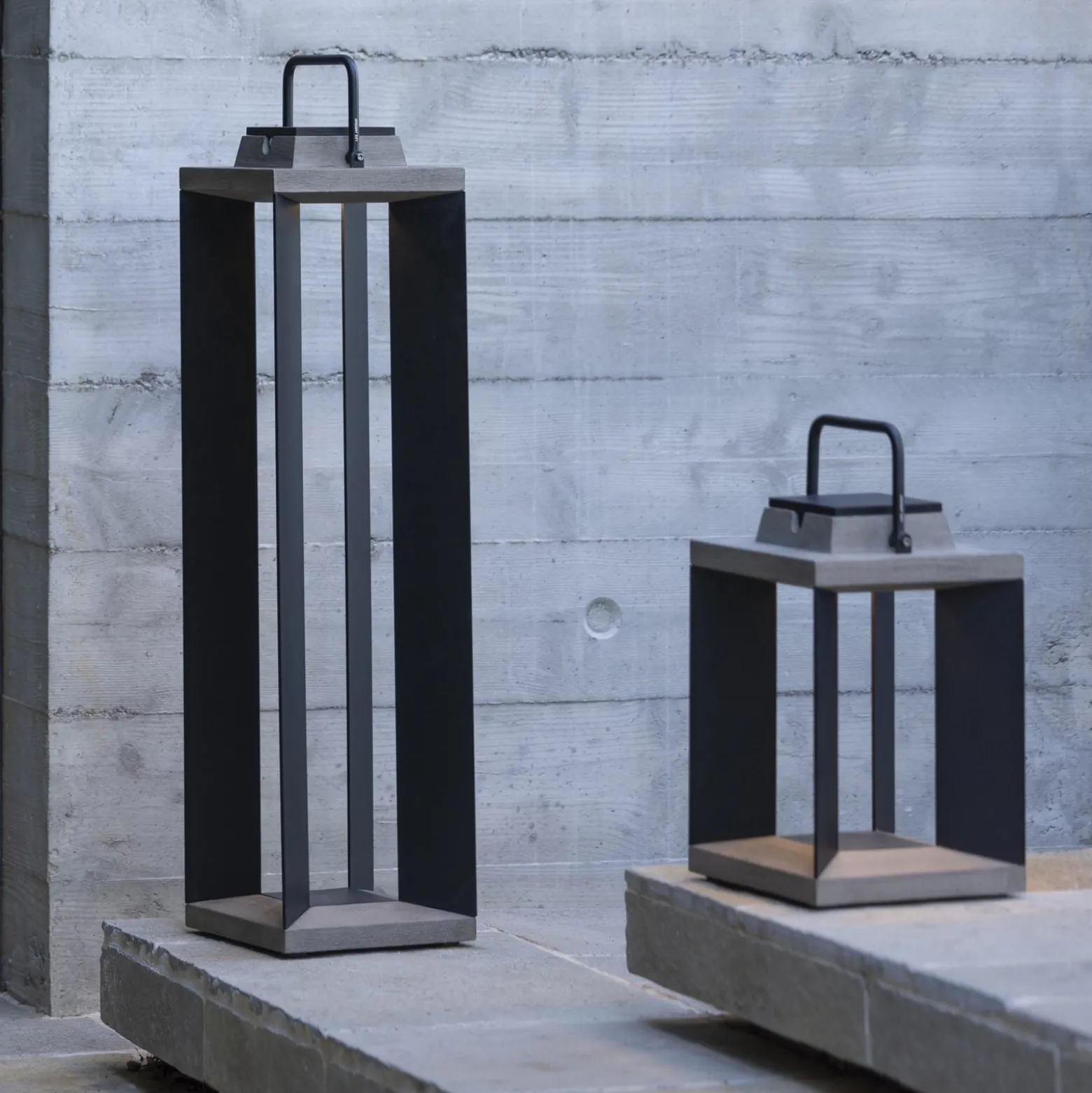 Les Jardins LED-aurinkolamppu Teckalu, harmaa/musta, 60 cm