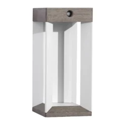 Les Jardins LED-aurinkoseinävalaisin Teckalu, harmaa/valkoinen, 33 cm