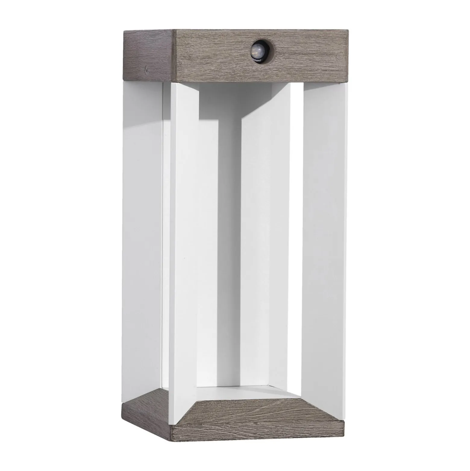 Les Jardins LED-aurinkoseinävalaisin Teckalu, harmaa/valkoinen, 33 cm