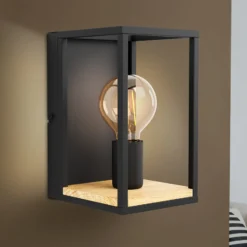 Libertad seinävalaisin, leveys 14 cm, musta/puu, teräs