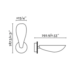 Liggera seinävalaisin, musta, terästä, leveys 10,3 cm