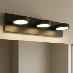 LIGHTME-LED-peilivalo Aqua down, 3 lamppua, musta