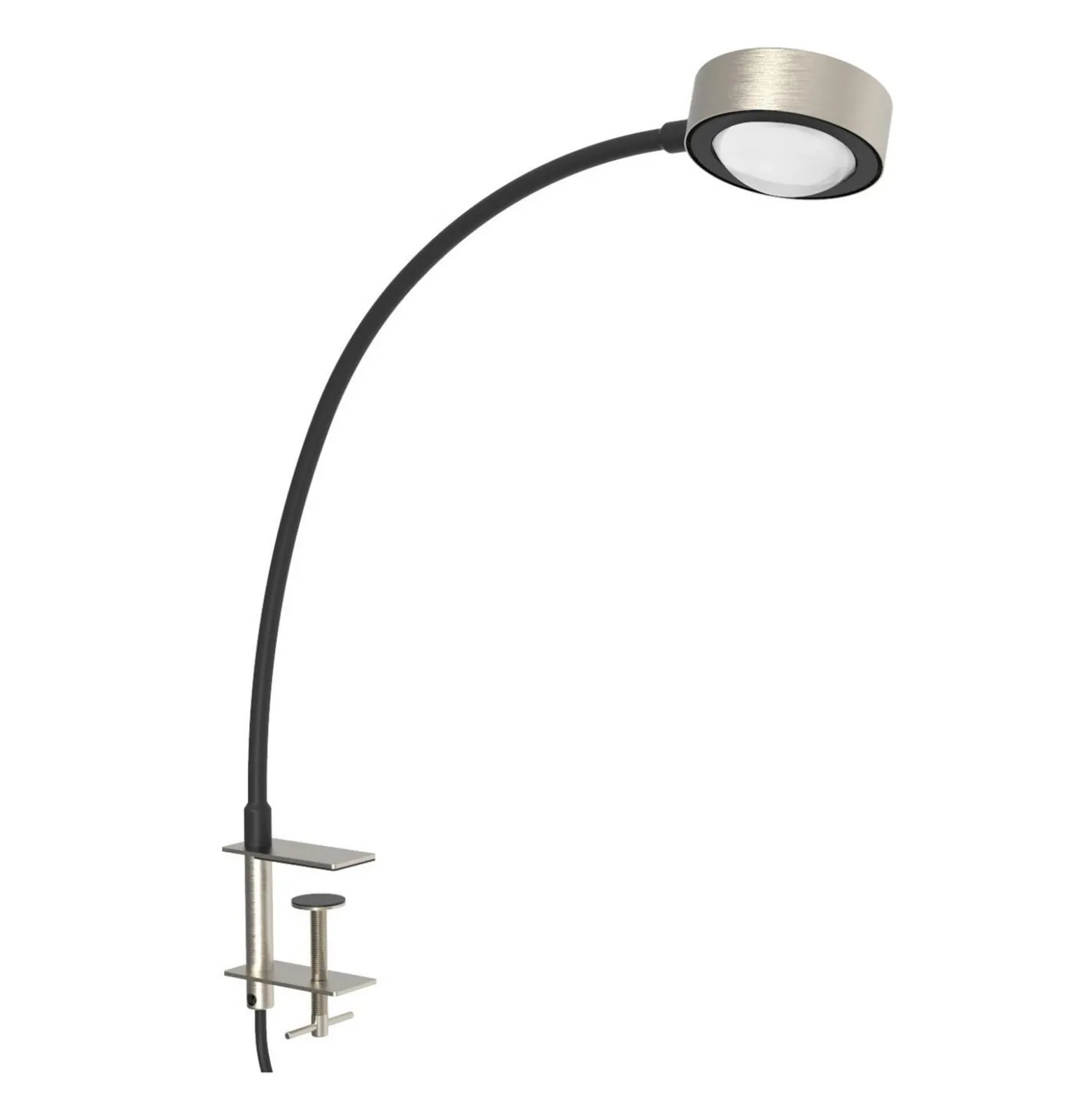 LIGHTME Powerlens Flex pöytävalaisin, ruuvi, titaaninvärinen