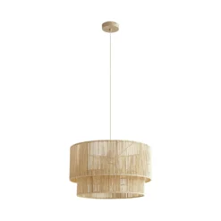 Lindby Anuva-riippuvalaisin, Ø 45 cm, beige, paperi, E27