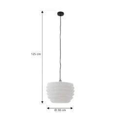 Lindby Arona -ulkoriippuvalaisin Ø38 cm valkoinen