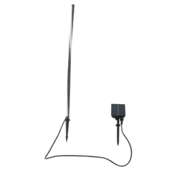 Lindby aurinkokäyttöinen LED-valaisin Sabriel, suora, musta, alumiini, 3000K