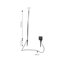 Lindby aurinkokäyttöinen LED-valaisin Sabriel, suora, musta, alumiini, 3000K
