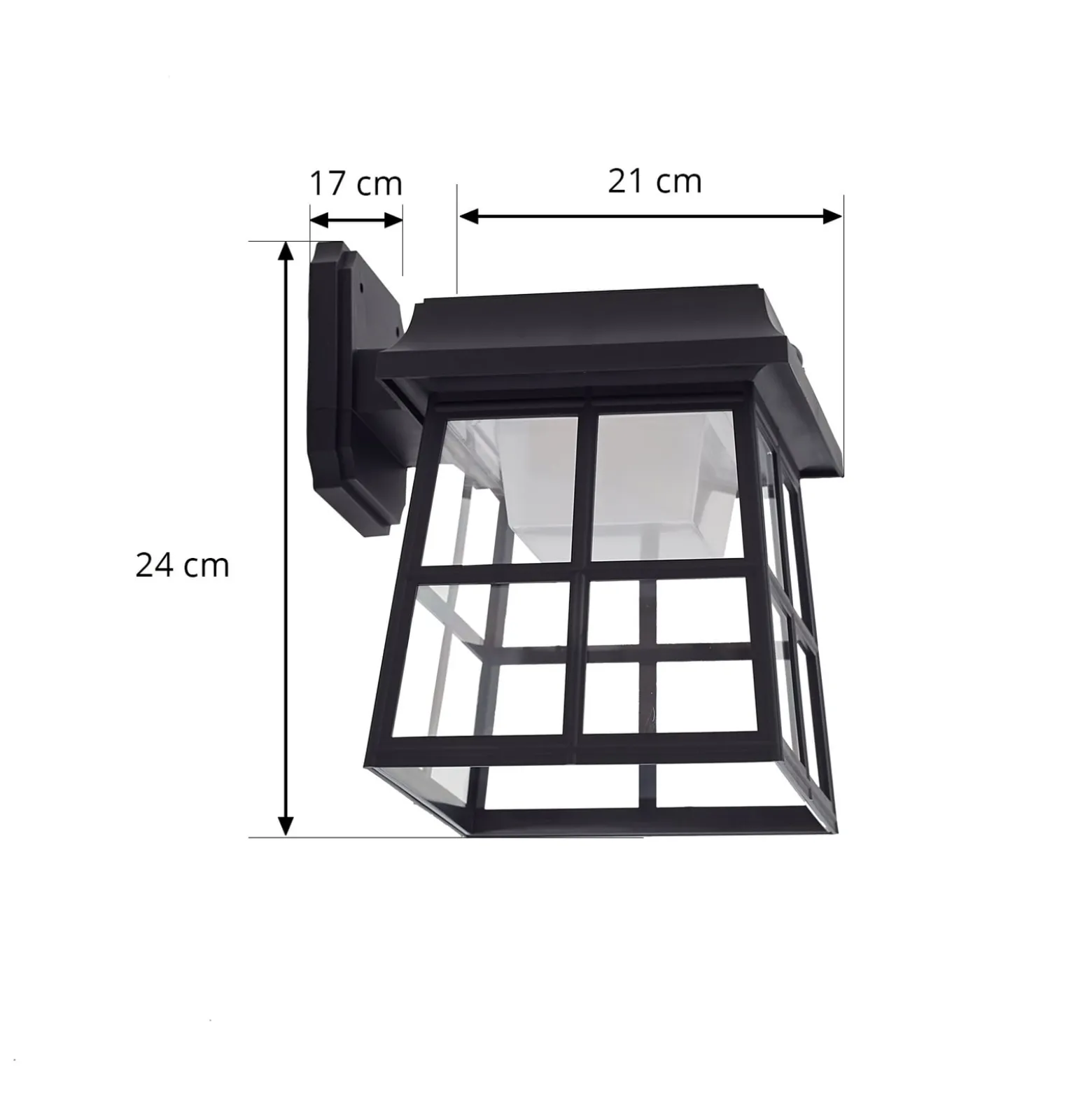 Lindby aurinko-LED-seinävalaisin Latarka, korkeus 24 cm, anturi