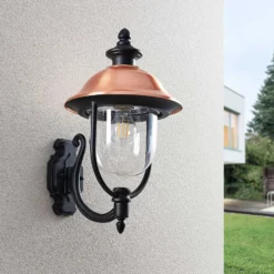 Lindby Clint ulkoseinävalaisin, kupari, ylöspäin, merivedenkestävä