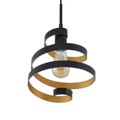 Lindby Colten-riippuvalaisin, Ø 50 cm, 3-valo, musta, kultaa
